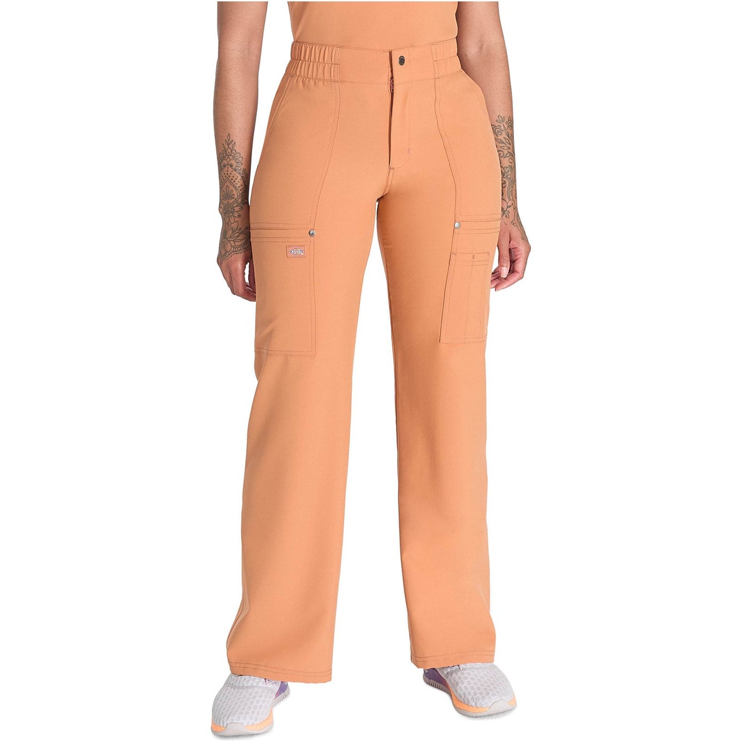 Mid Rise Zip Fly Wide Leg Cargo Pant