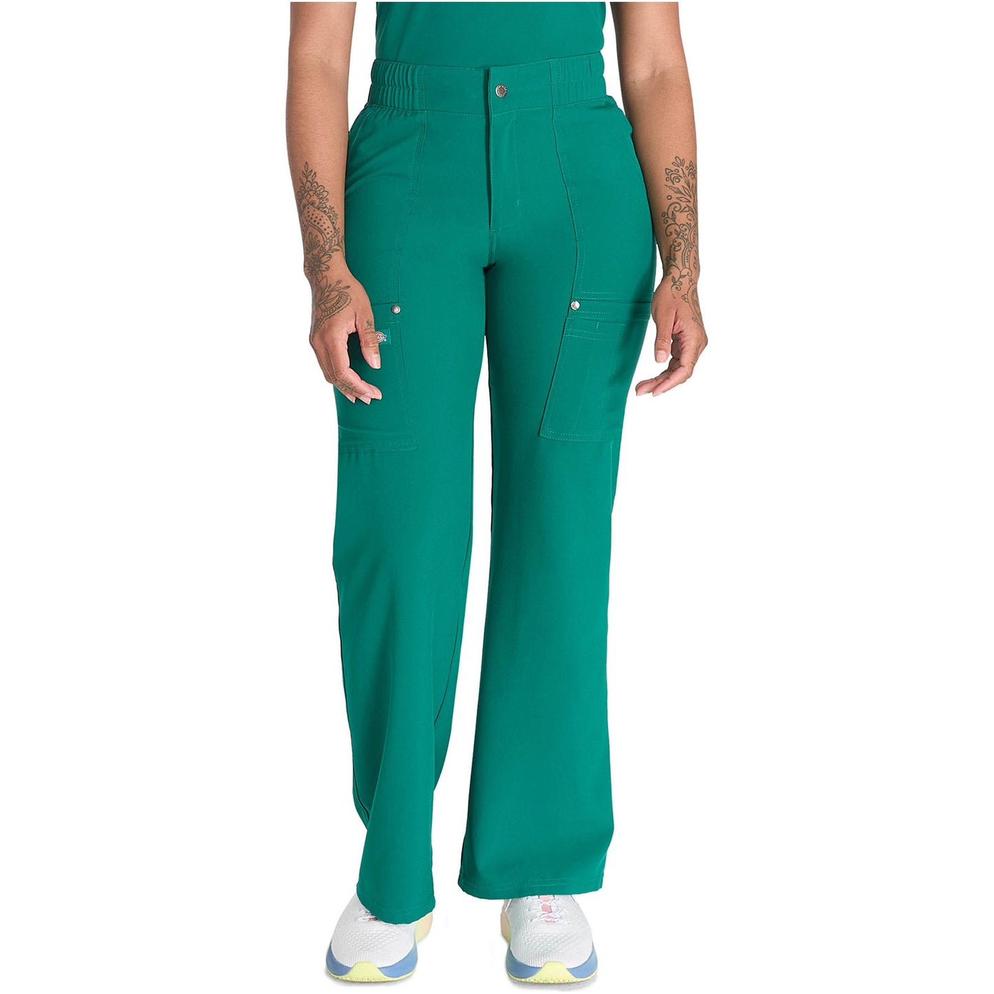 Mid Rise Zip Fly Wide Leg Cargo Pant