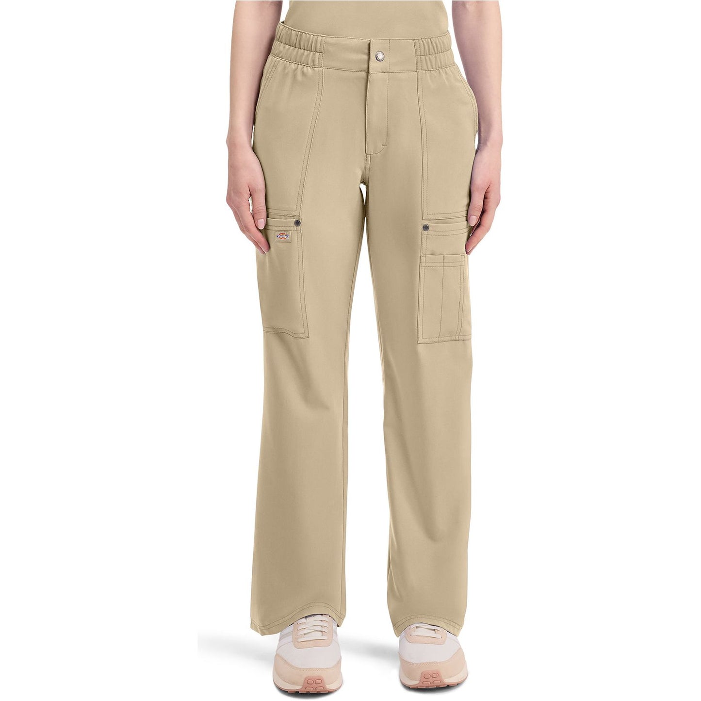 Mid Rise Zip Fly Wide Leg Cargo Pant