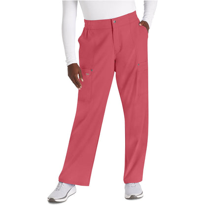 Mid Rise Zip Fly Wide Leg Cargo Pant