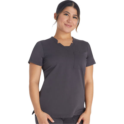 Notched V-Neck Top
