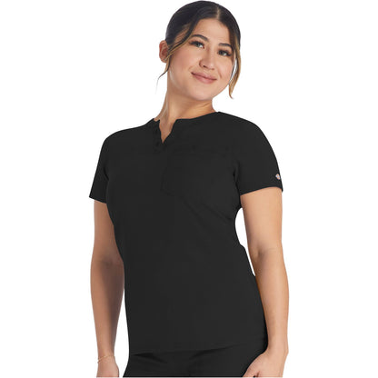 Round Neck Henley Top