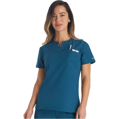 Round Neck Henley Top