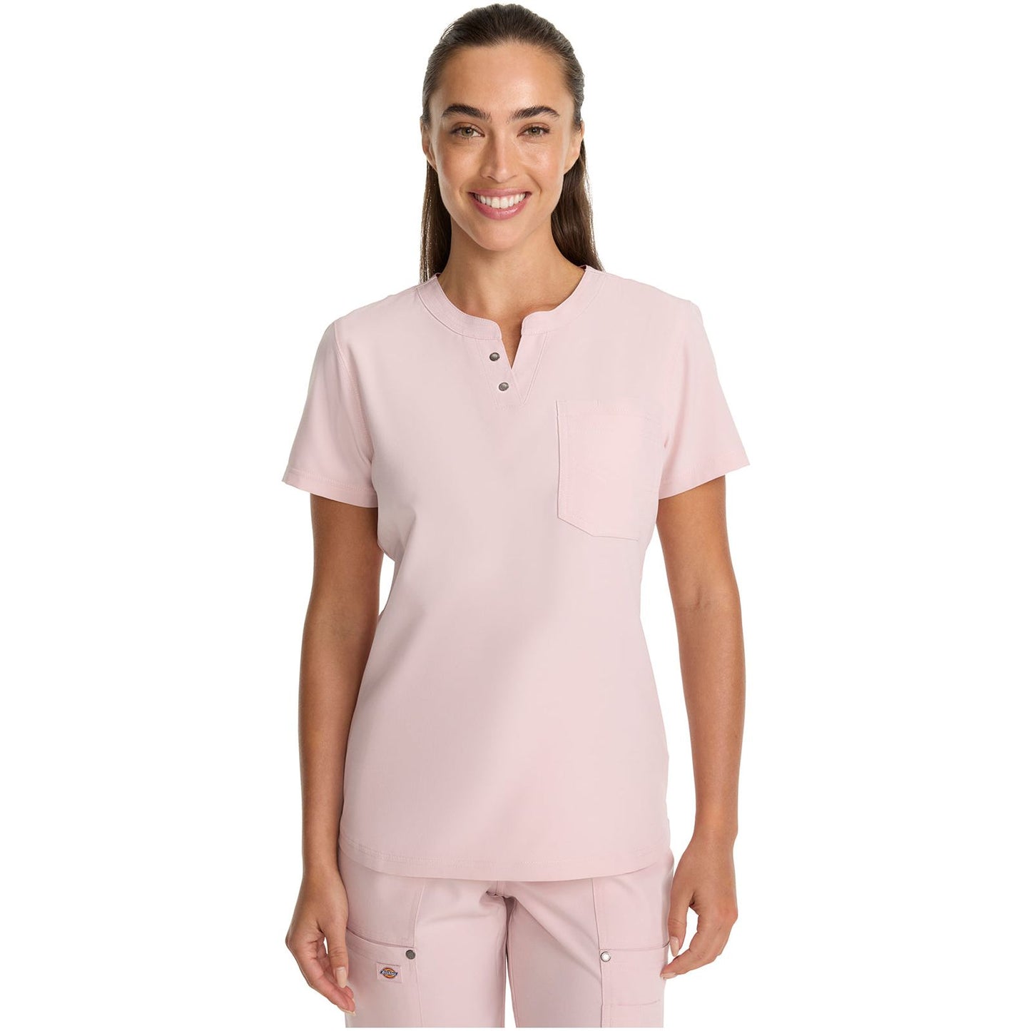 Round Neck Henley Top