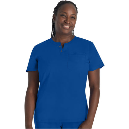 Round Neck Henley Top