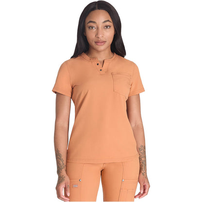 Round Neck Henley Top