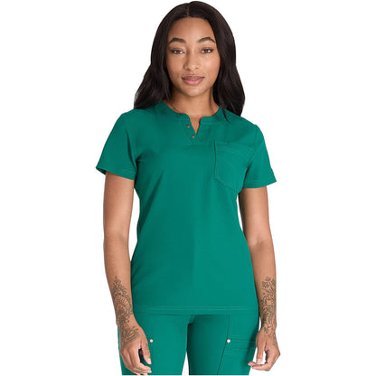 Round Neck Henley Top