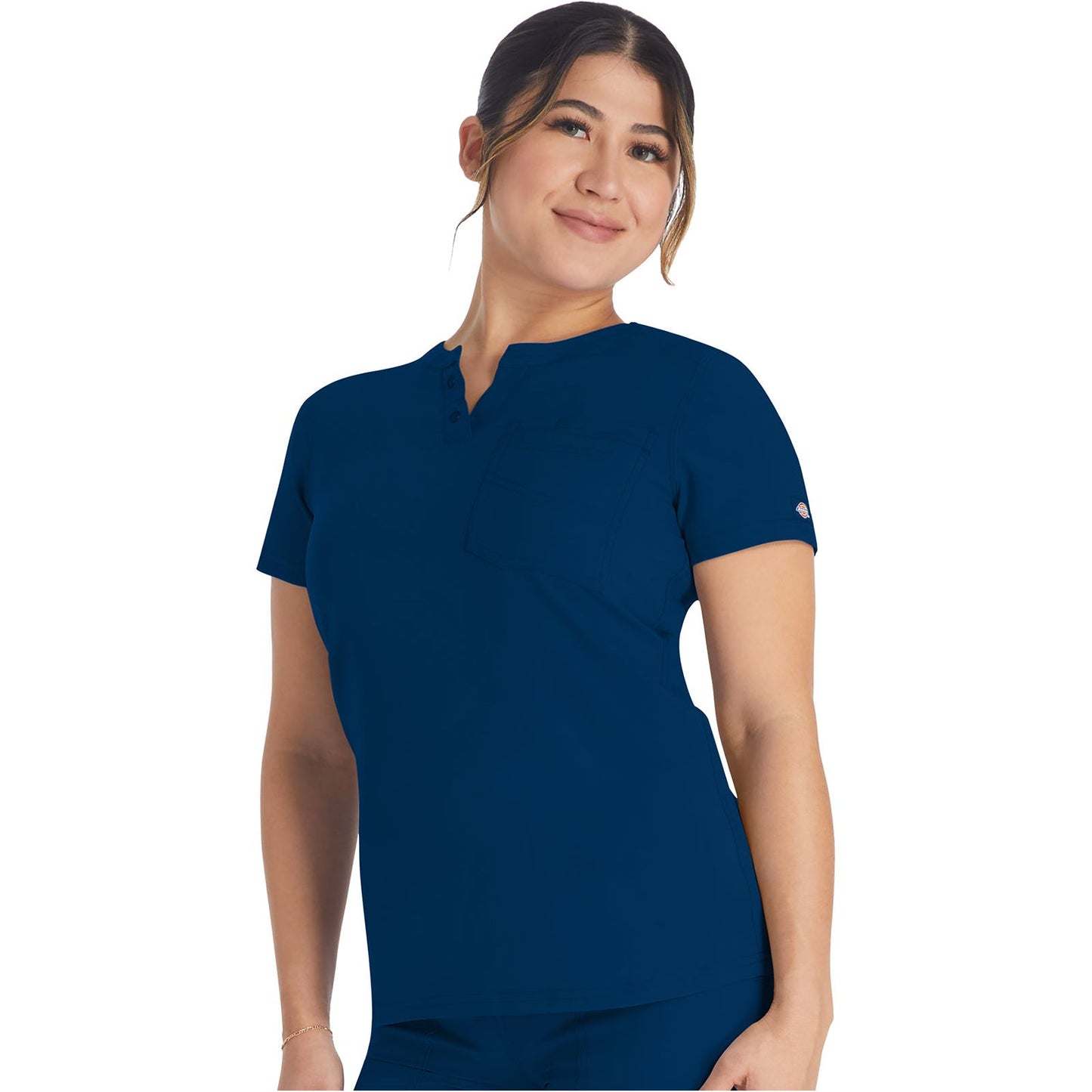 Round Neck Henley Top