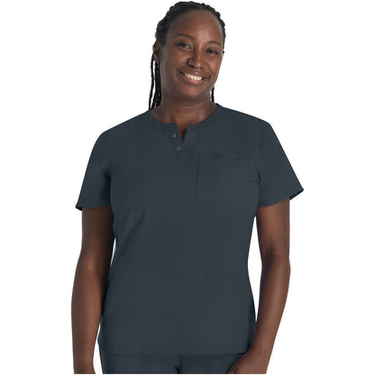 Round Neck Henley Top