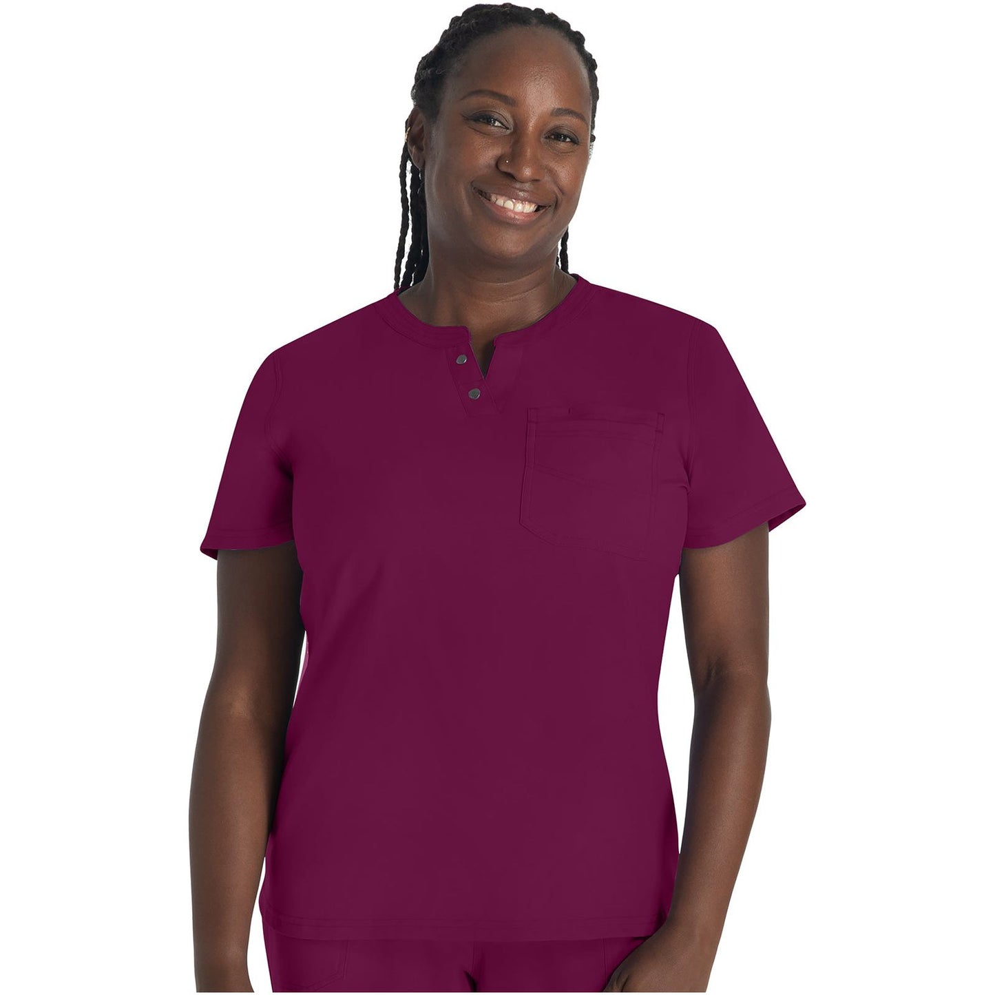 Round Neck Henley Top