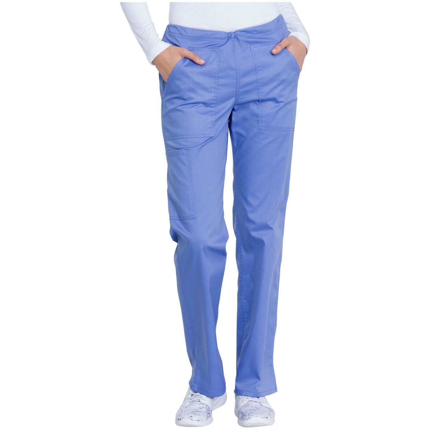 Mid Rise Straight Leg Drawstring Pant
