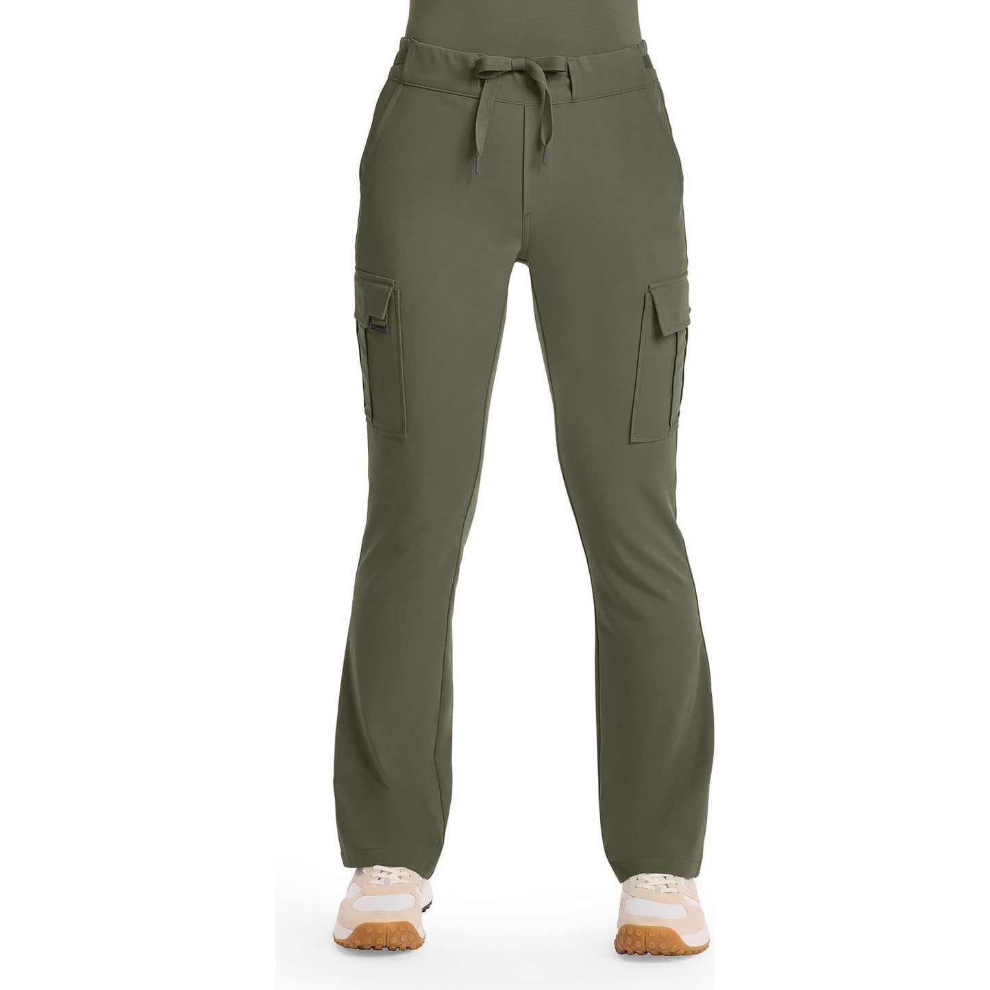 Mid Rise Drawstring Straight Leg Pant