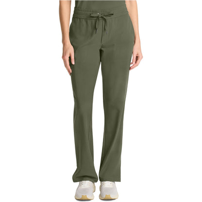 Mid Rise Drawstring Straight Leg