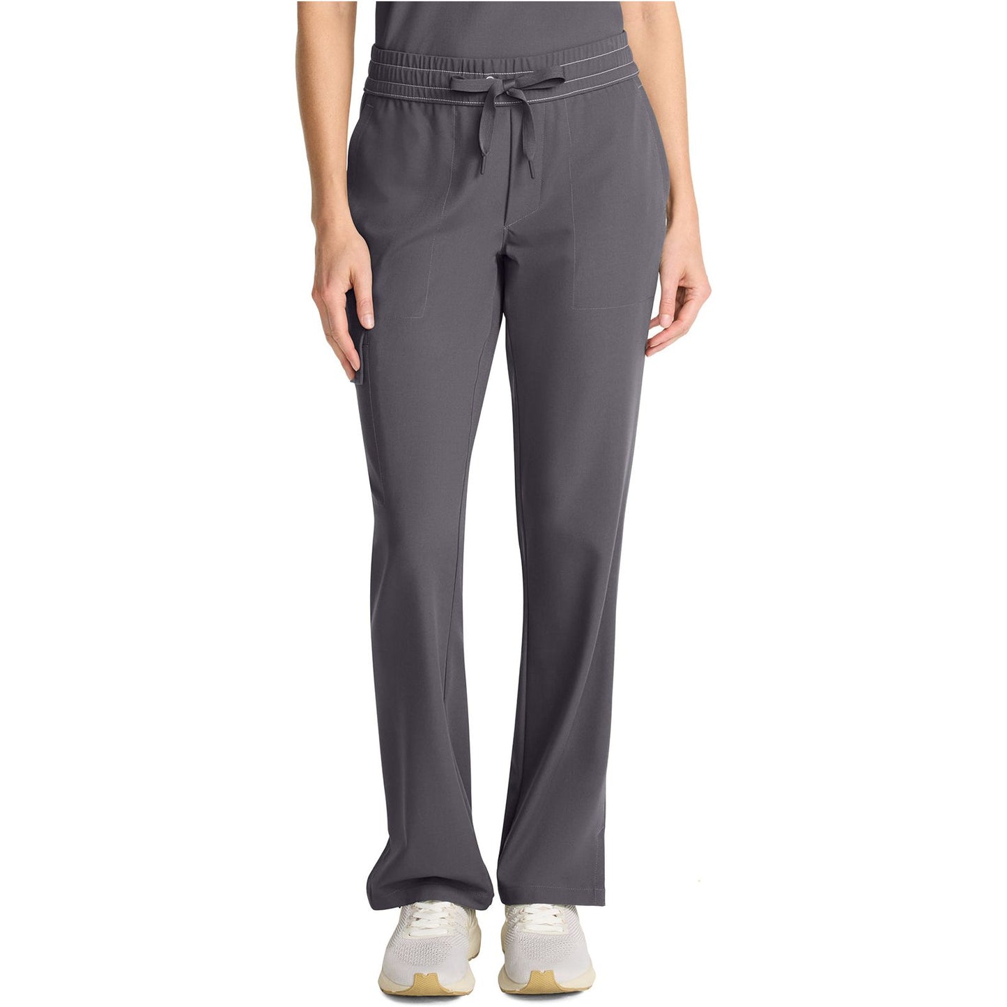 Mid Rise Drawstring Straight Leg