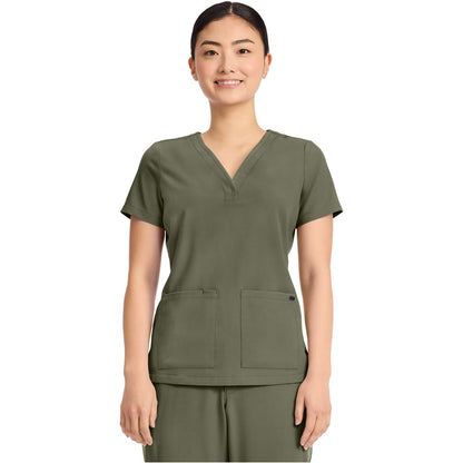 Women's 3-Pocket Y-Neck Top