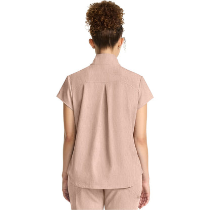 Women's Partial Zip Stand Collar Top