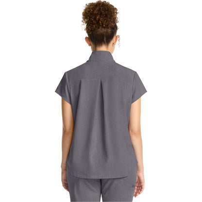 Women's Partial Zip Stand Collar Top