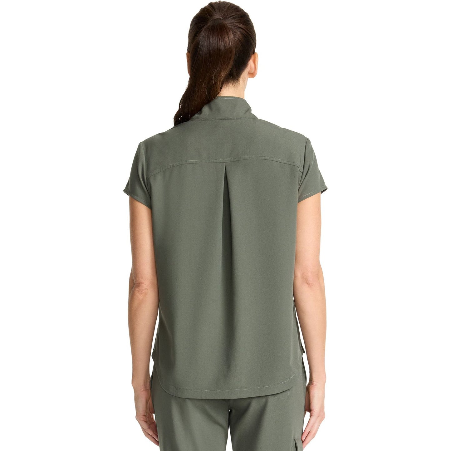 Women's Partial Zip Stand Collar Top