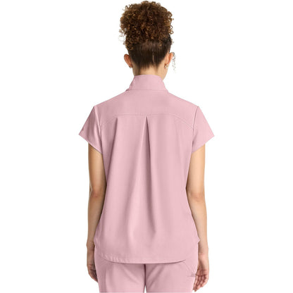 Women's Partial Zip Stand Collar Top