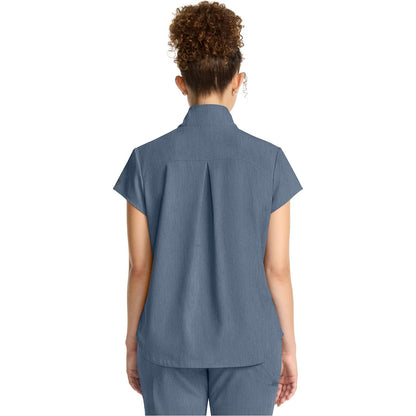 Women's Partial Zip Stand Collar Top