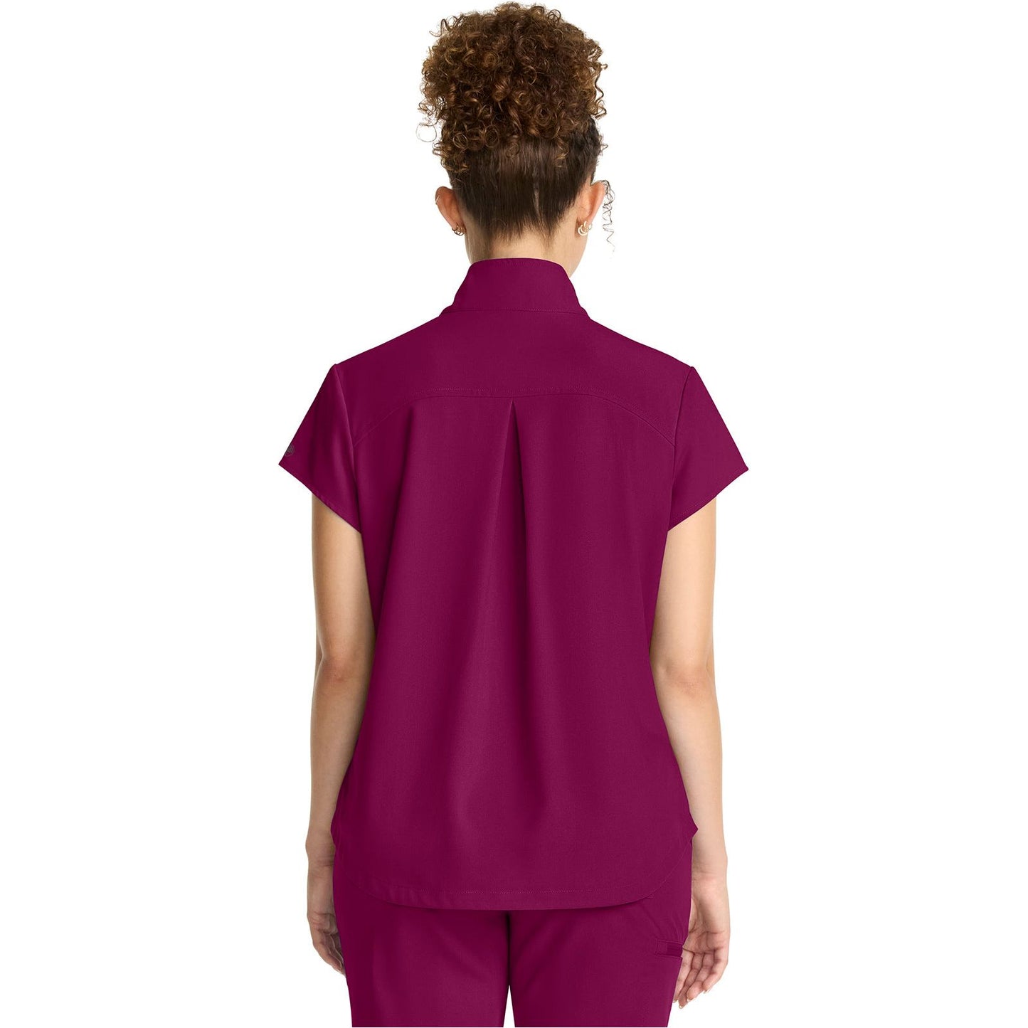 Women's Partial Zip Stand Collar Top