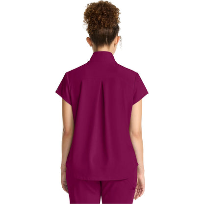 Women's Partial Zip Stand Collar Top