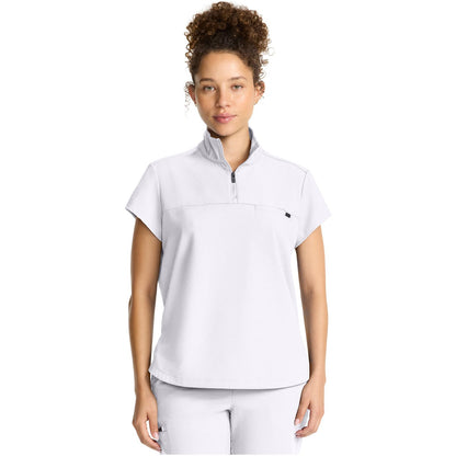 Women's Partial Zip Stand Collar Top