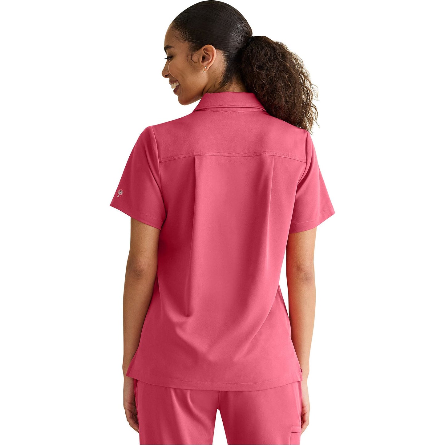 Kassie Hidden Zip Front Collar Shirt