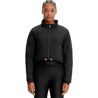 Zip Convertible Crop Quilted Jacket