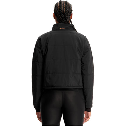 Zip Convertible Crop Quilted Jacket