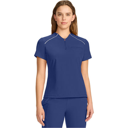 Women's Tuck-in Mock Neck Henley Top