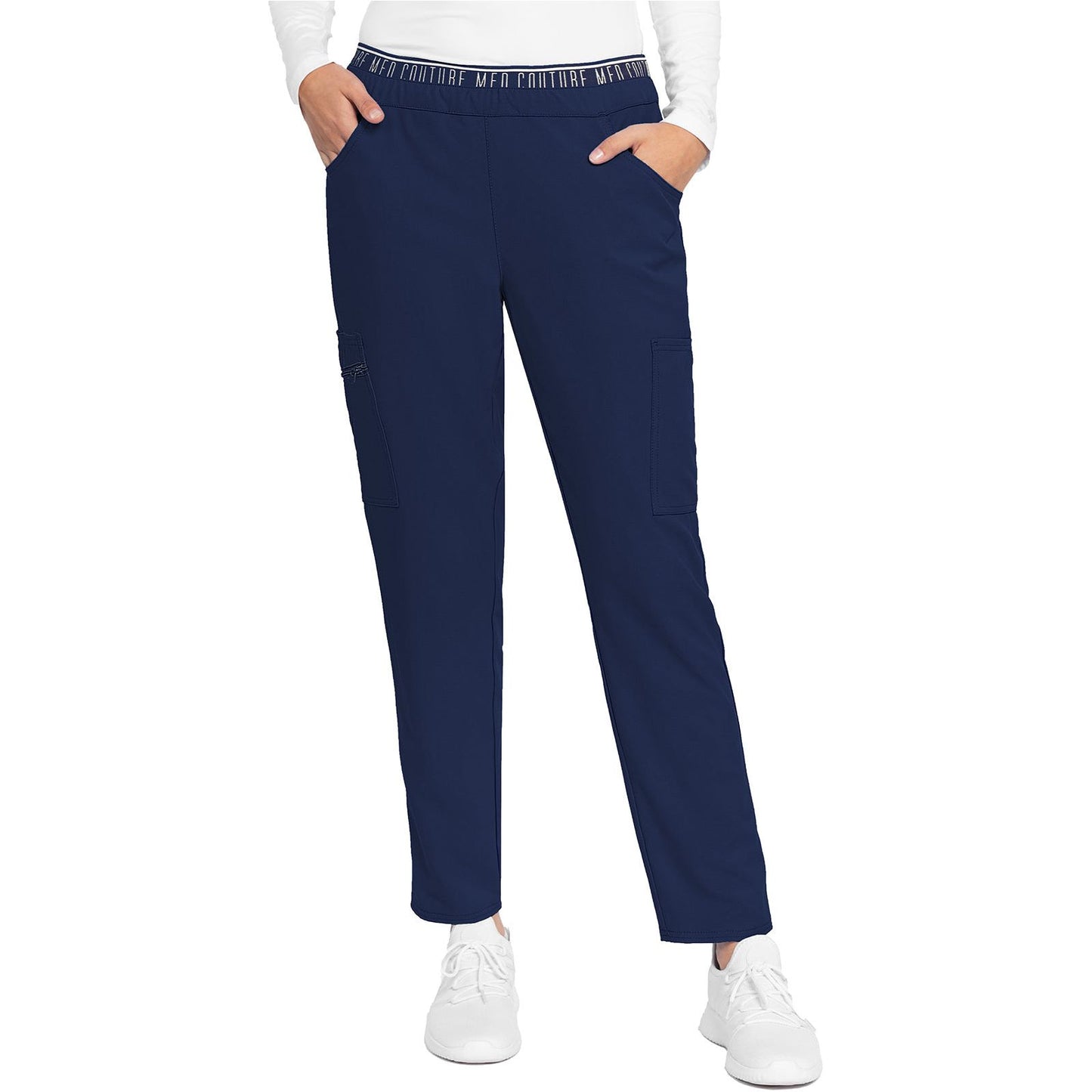 Mid Rise Pull-on Tapered Leg Ankle Pant