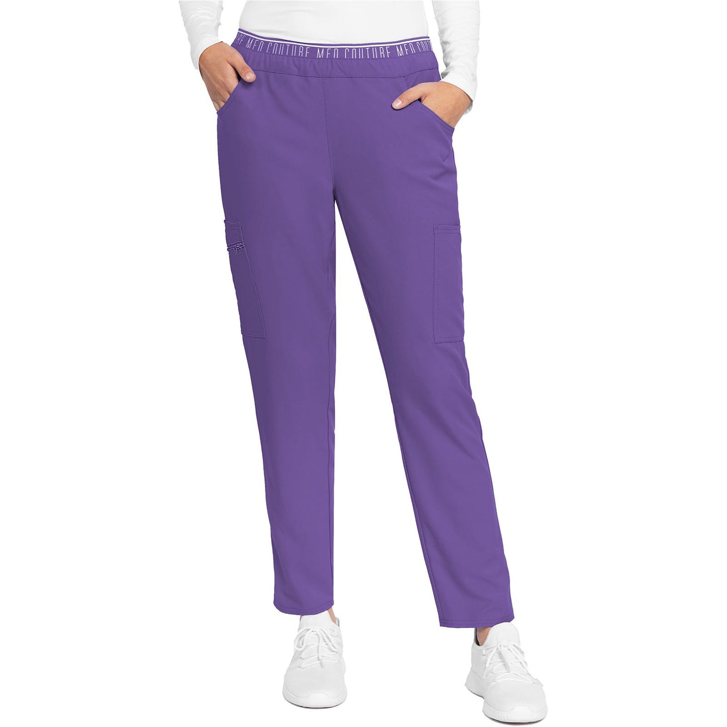 Mid Rise Pull-on Tapered Leg Ankle Pant