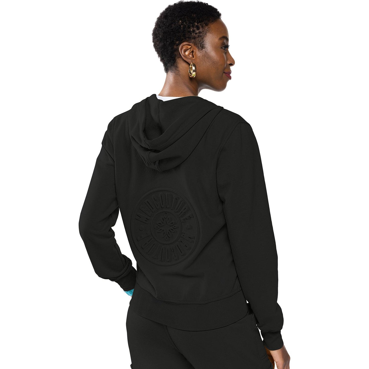 Fleece Zip Front Logo Hoodie