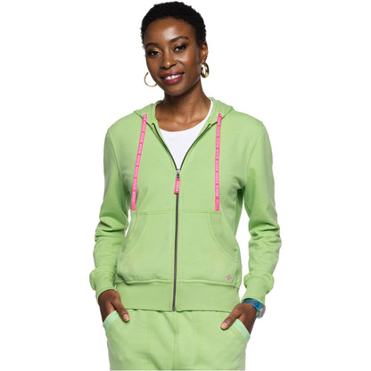 Fleece Zip Front Logo Hoodie