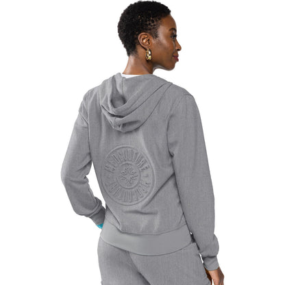 Fleece Zip Front Logo Hoodie