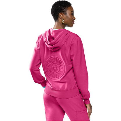 Fleece Zip Front Logo Hoodie