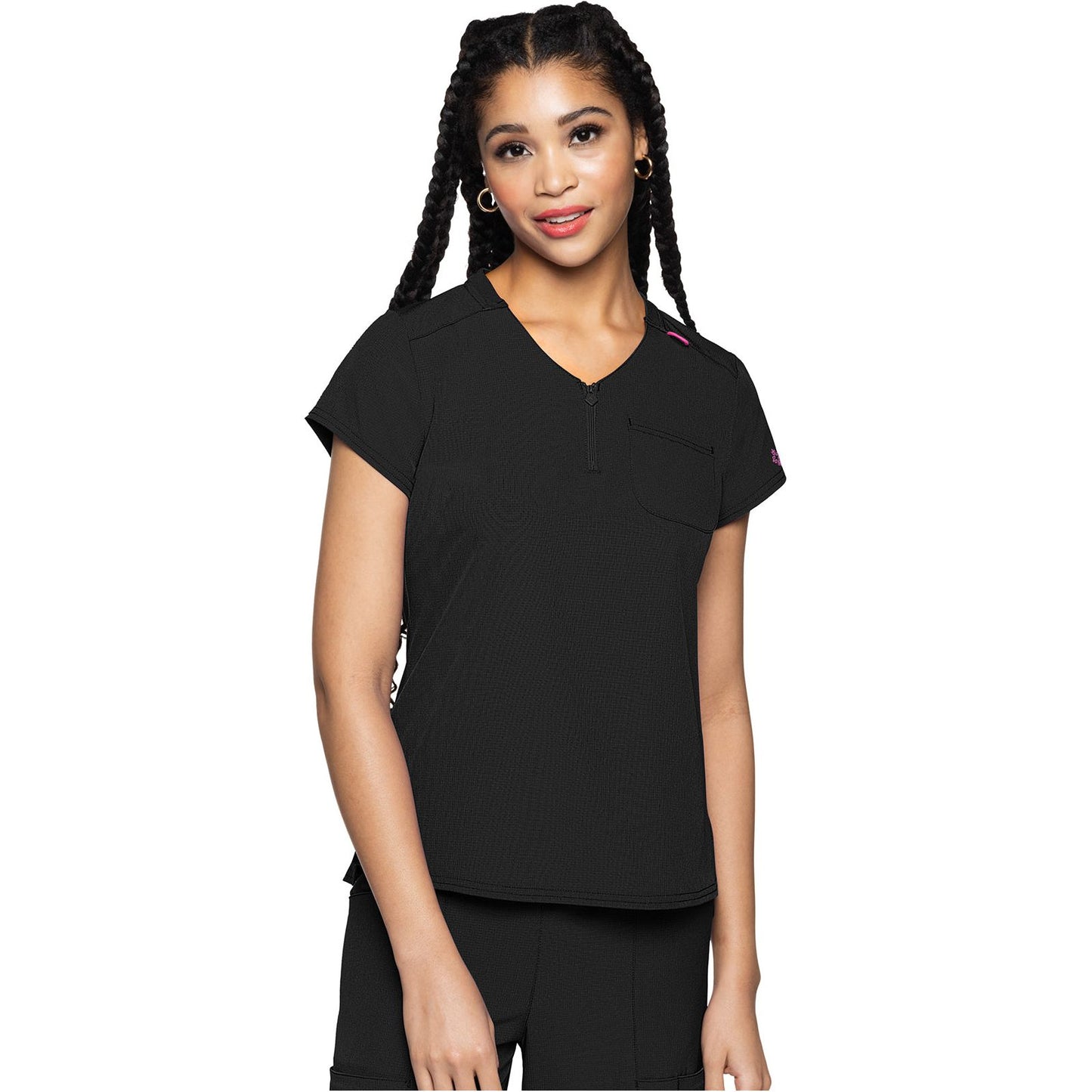 Quarter Zip V-Neck Tuckable Top