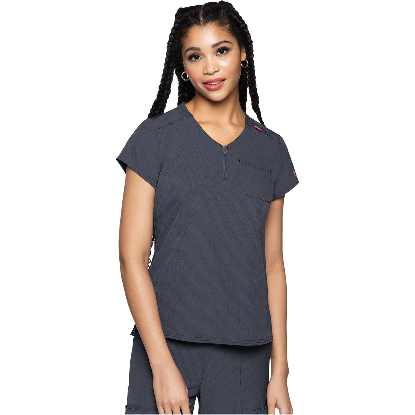 Quarter Zip V-Neck Tuckable Top