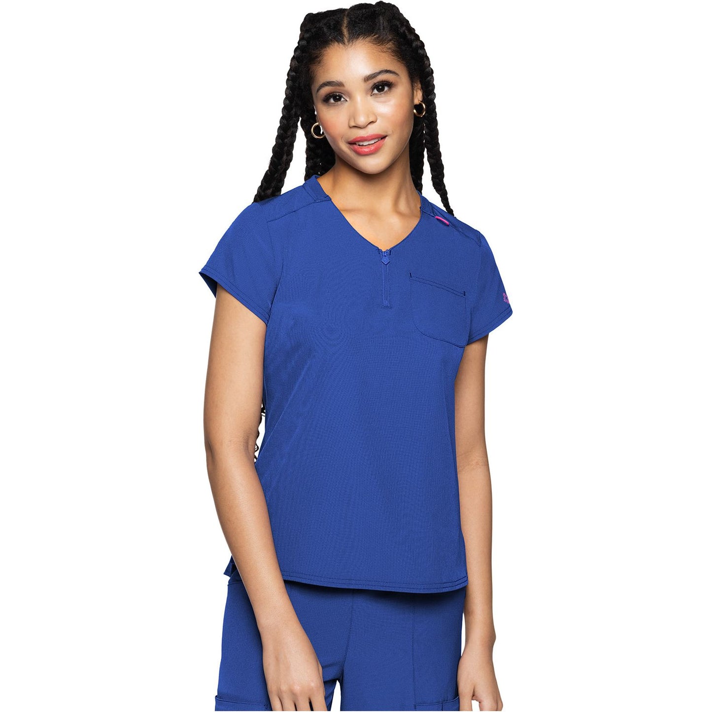 Quarter Zip V-Neck Tuckable Top