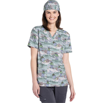 Unisex V-Neck Print Top