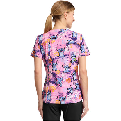 Rounded Print V-Neck Top