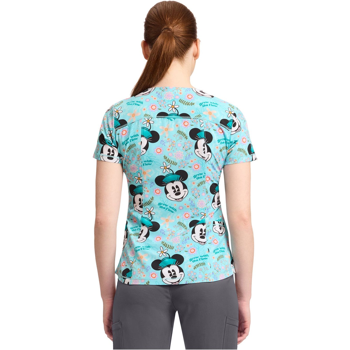 Rounded Print V-Neck Top