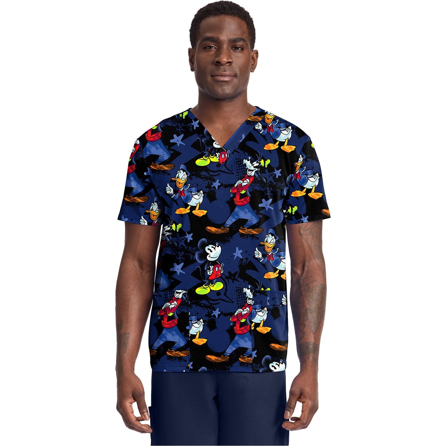 Men's Print  V-Neck Top