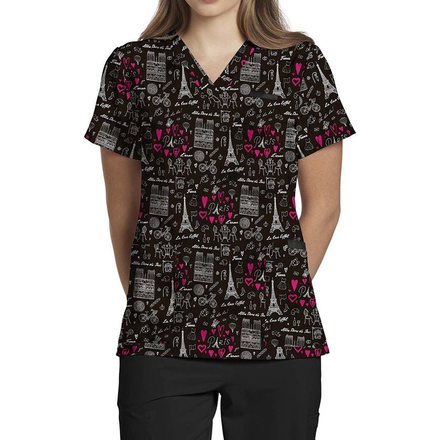 618 V-Neck Print WhiteCross Top SALE