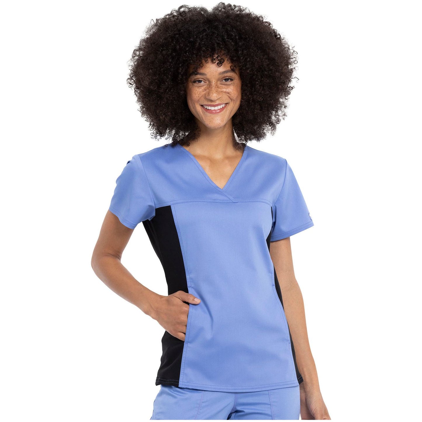 V-Neck Knit Panel Top