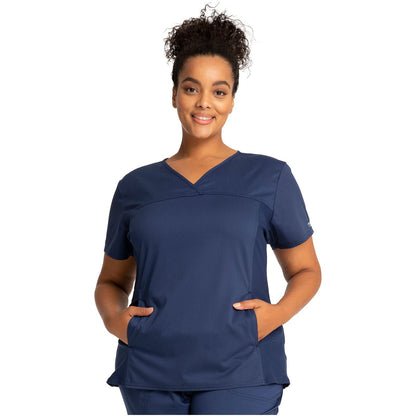 V-Neck Knit Panel Top