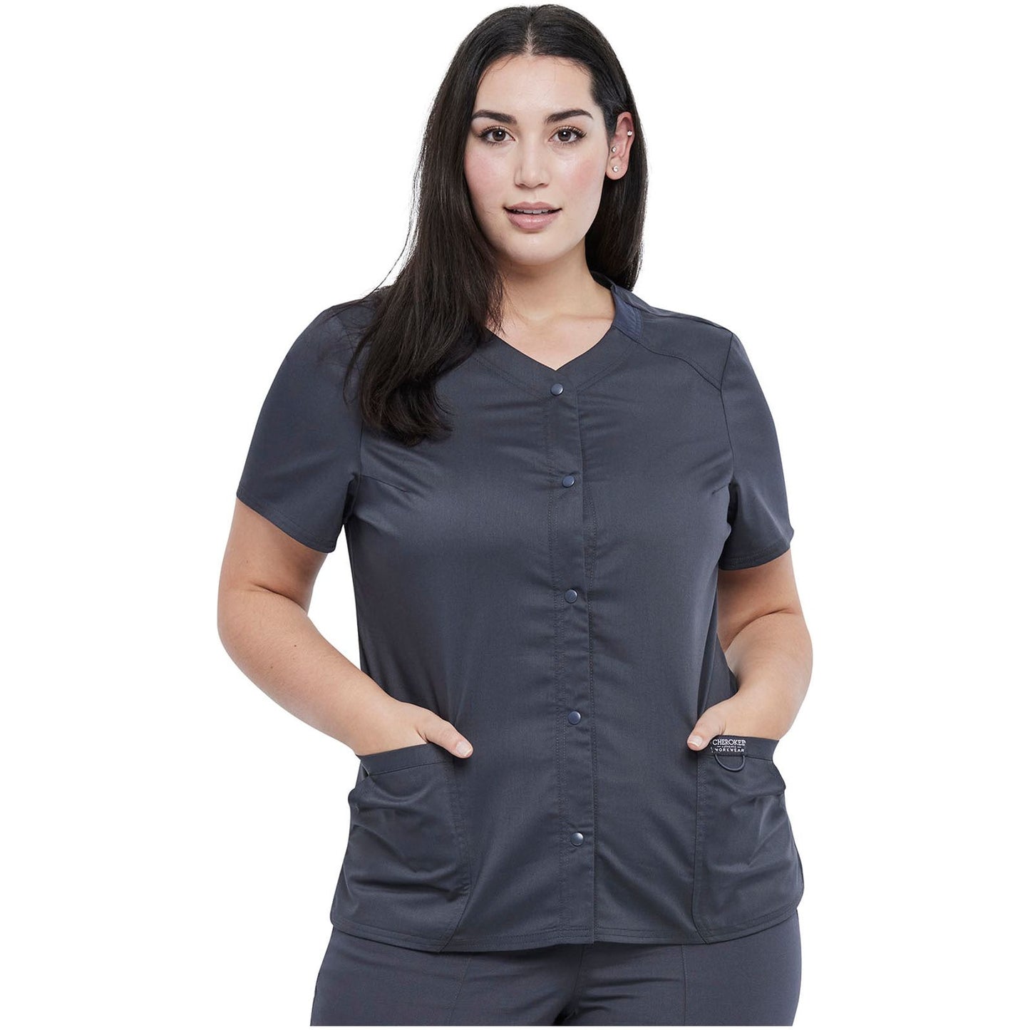 Snap Front V-Neck Top