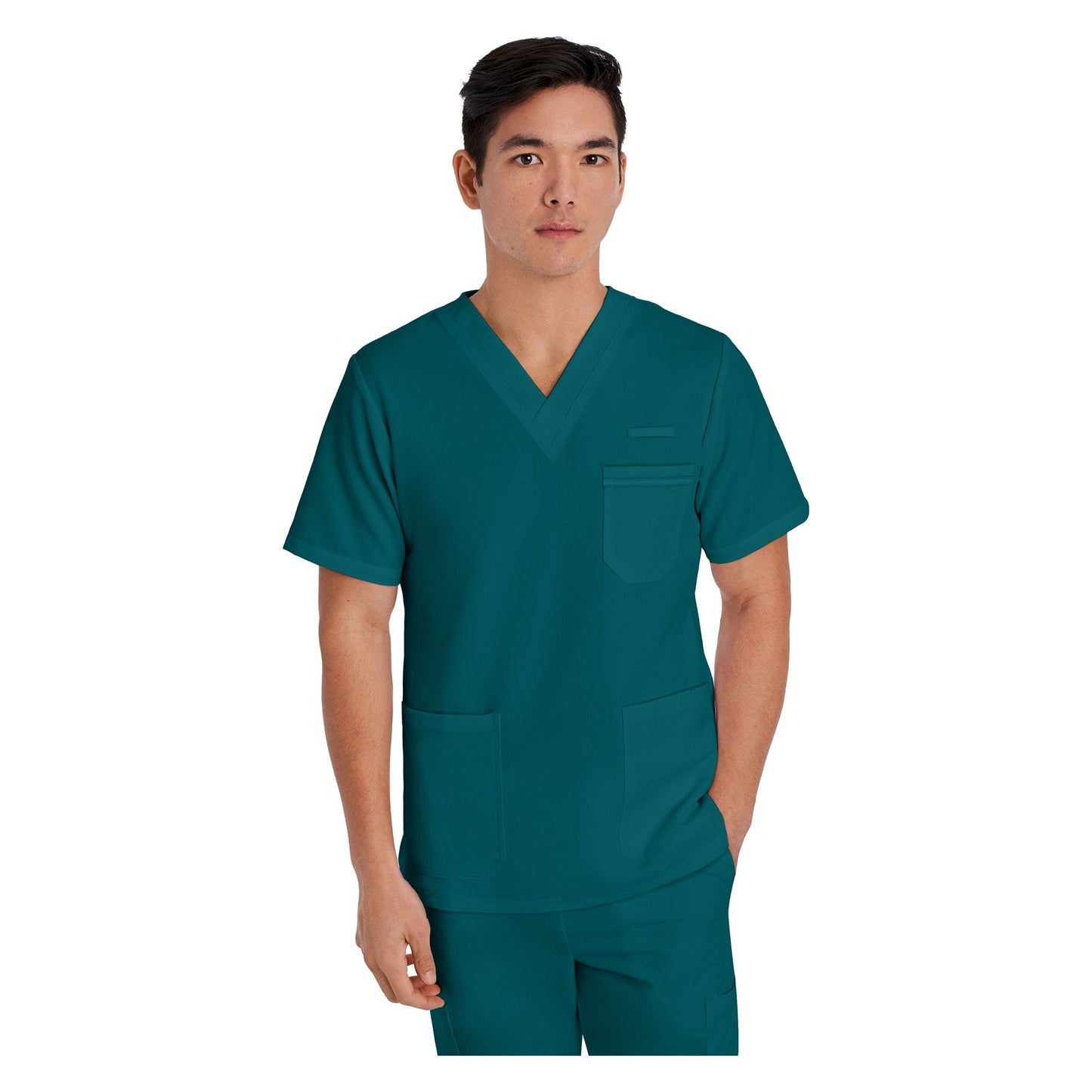White Cross V-Tess Men's 3-Pocket V-Neck Scrub Top