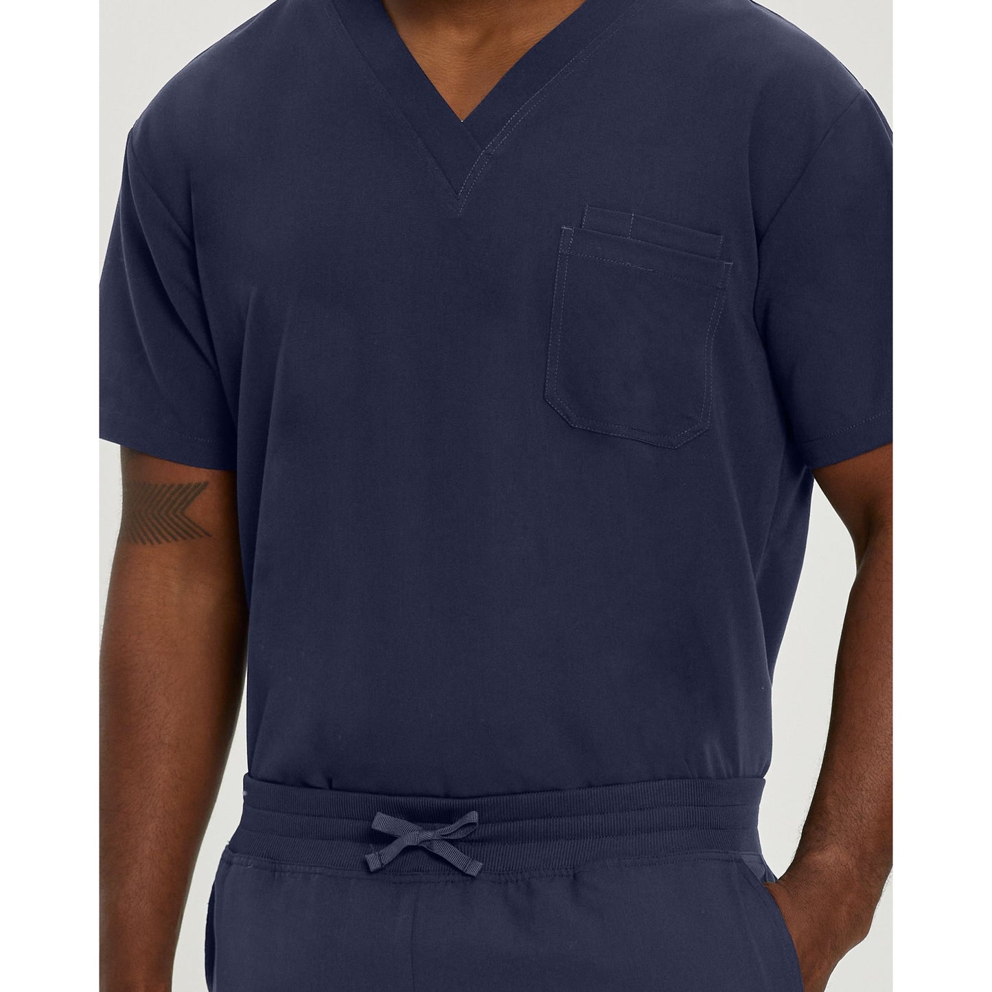 White Cross V-Tess Men's 2-Pocket V-Neck Scrub Top